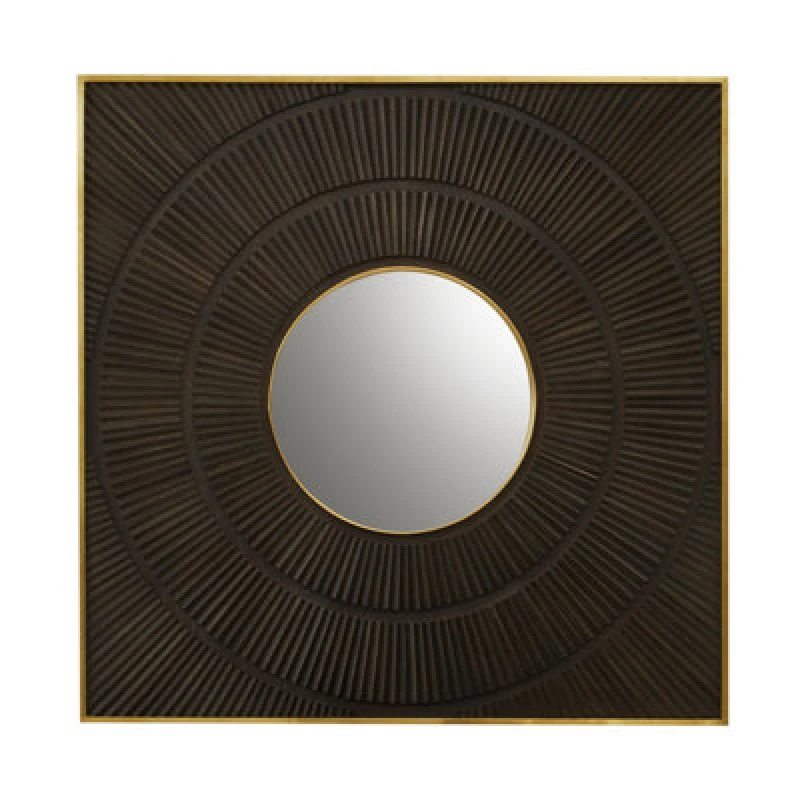 Image of Orsina Mango Wood Frame Rustic Wall Mirror