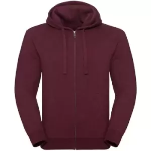 Image of Russell Mens Authentic Melange Zip Hoodie (XS) (Burgundy Melange)