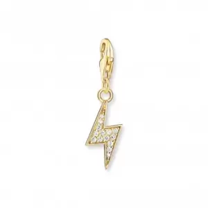 image of Sterling Silver Gold Plated Lightening Charm Pendant 1882-414-14