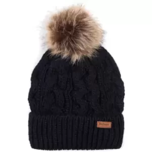 Image of Barbour Penshaw Cable Beanie Hat - Black