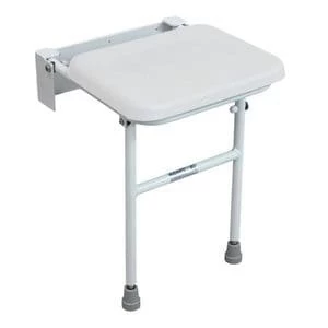 Image of Aidapt Solo Compact Padded Shower Seat White with Leg
