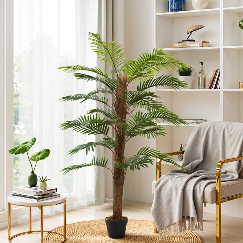 Image of LIFE IDEAS 160cm Artificial Palm Tree Home Decoration Green unisex One size