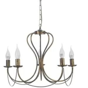 image of Onli Candela 5 Light Multi Arm Chandelier, Bronze