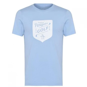 Image of Original Penguin SS OPG Badge T Shirt - Baby Blue