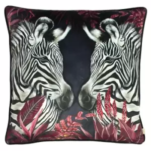 Image of Zinara Twin Zebras Cushion Black / 50 x 50cm / Polyester Filled