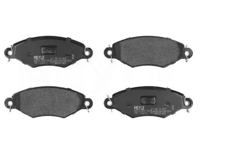 Image of MEYLE 025 219 8018 Brake pad set Front Axle, not prepared for wear warning indicator, Original Quality, with anti-squeak plate Brake Pad Set,disc bra