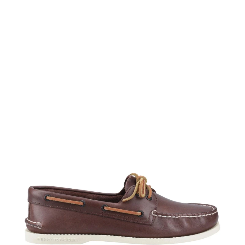 Image of Sperry Men Authentic 2 Eye Wide Fit Boat Shoe in Brown Size: 6 Brown 6 Male 627756021495