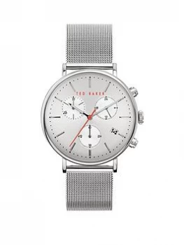 Image of Ted Baker Silver Sunray Dial Stainless Steel Mesh Strap Watch, One Colour, Men