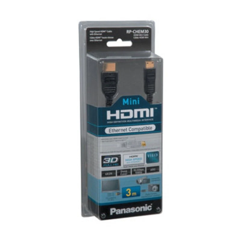 Image of Panasonic Panasonic RP-CHEM30 3m Mini HDMI Cable-Ethernet in Black One Size Unisex 5025232567980