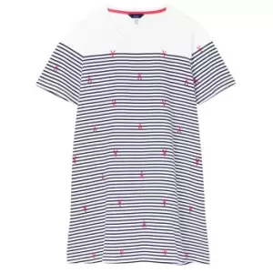 Image of Joules Womens Hattie A Line Tunic Navy Stripe Lobster 12