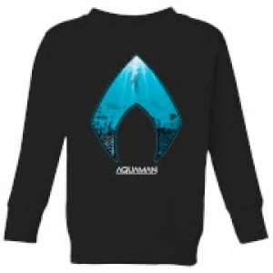 Image of Aquaman Deep Kids Sweatshirt - Black - 11-12 Years