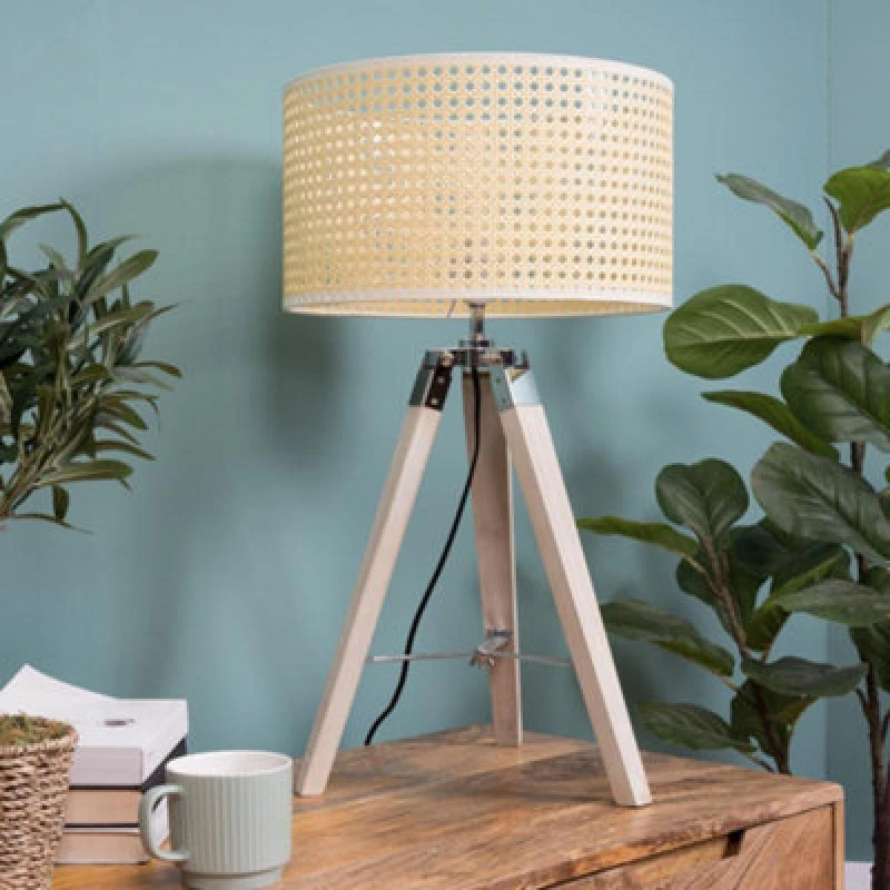 Image of ValueLights Clipper Skandi Brown Table Lamp Brown