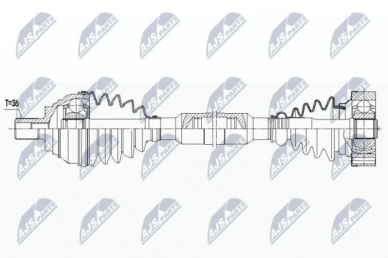 Image of NTY NPW-WW-181 Drive shaft Front Axle Right Drive Shaft (13)