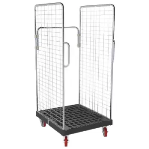 image of 2 side mesh panels with safety handles, 2 side mesh panels with safety handles, black, made of recycled plastic