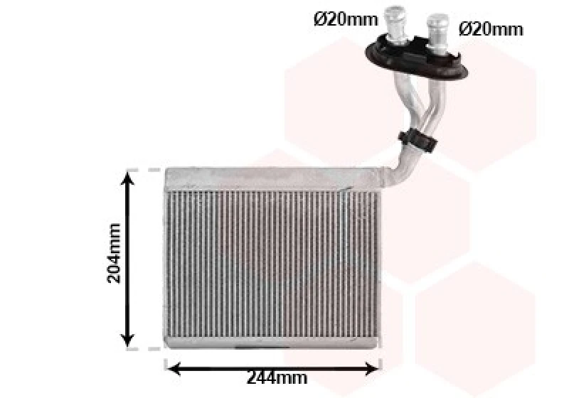 Image of VAN WEZEL Heater matrix VAN WEZEL 58016709