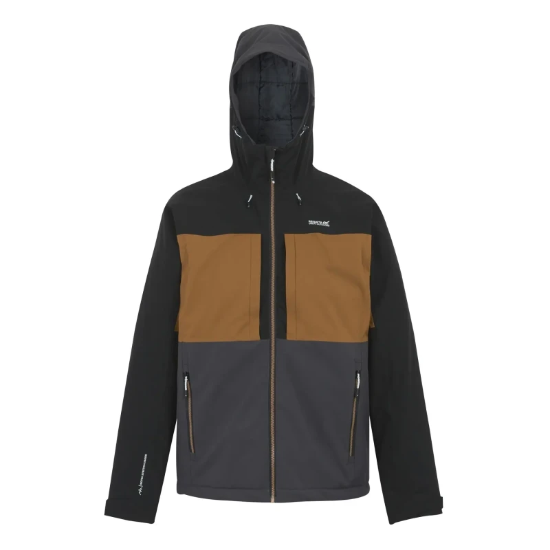 Image of Regatta Men Maland Insulated Breathable Waterproof Jacket in Brown Size: Medium Brown M Male 5063516129950