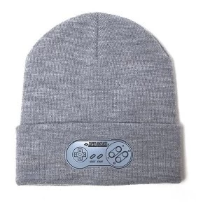 image of Nintendo - Snes Controller Print Unisex One Size Beanie - Grey