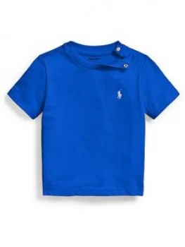 Image of Ralph Lauren Baby Boys Classic Short Sleeve T-Shirt, Blue, Size 18 Months