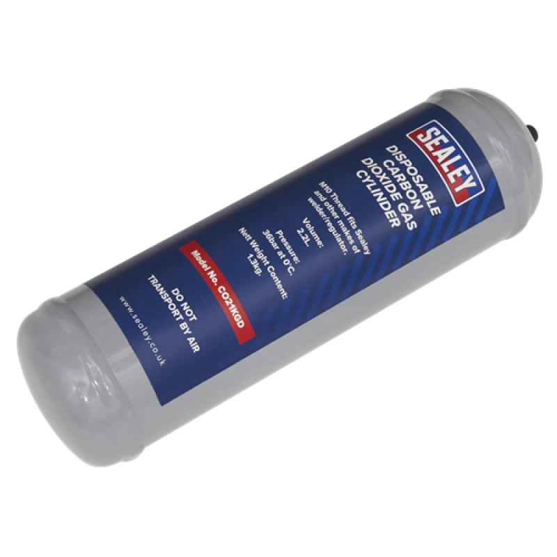 Image of Sealey 1.3kg Disposable Carbon Dioxide Gas Cylinder CO21KGD