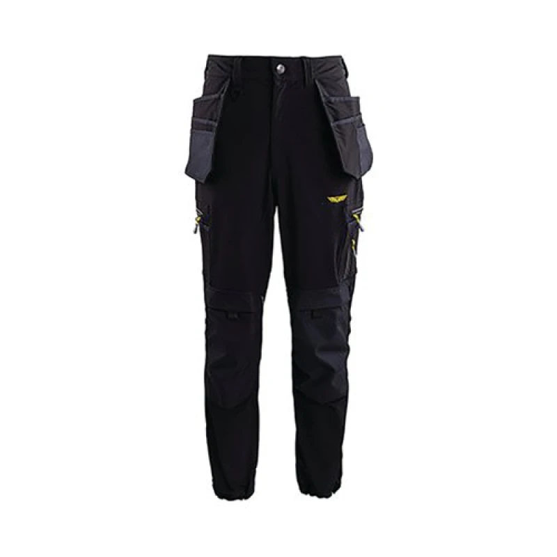 Image of Trojan Trojan Tech Mens Black Cargo Trousers with Holster Pockets 2XL 18L5507