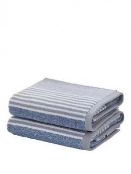 image of Catherine Lansfield Textured Stripe Bath Towel Range