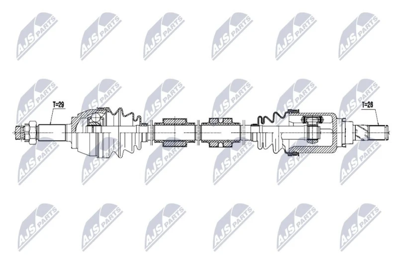 Image of NTY NPW-NS-206 Drive shaft Manual Transmission, Front Axle Right Drive Shaft (13)