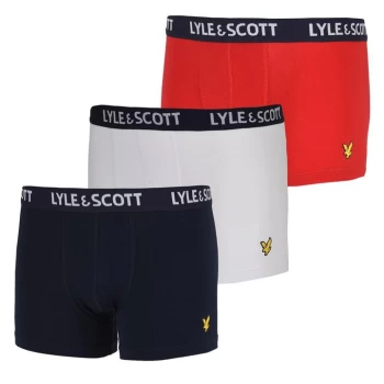 Image of Lyle and Scott 3 Pack Trunks - White/Navy/Red