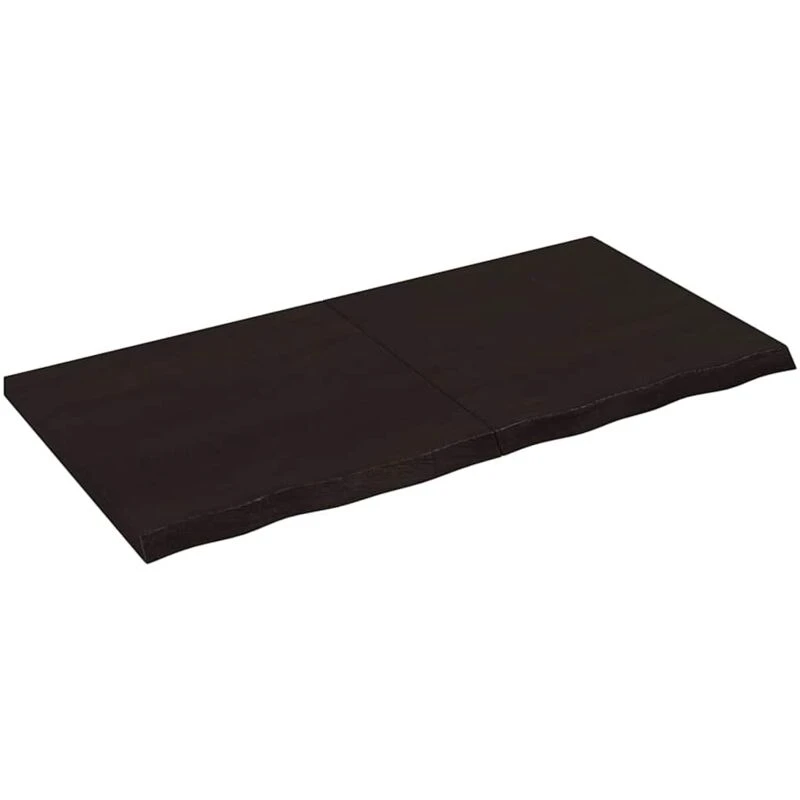 Image of Vidaxl Table Top Dark Brown 120X60X(2-4) Cm Treated Solid Wood Oak, Brown 3156438