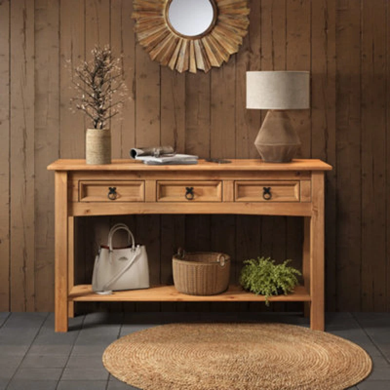 Image of MERCERS FURNITURE Corona 3 Drawer Console Table 5060335866356