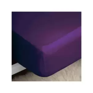 Image of Belledorm Easycare Polycotton Percale 200 Thread Count 11" Deep Fitted Sheet, Mauve, Double