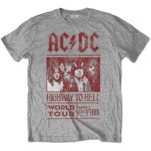 image of AC/DC - Highway to Hell World Tour 1979/1980 Unisex Small T-Shirt - Grey