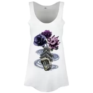 image of Requiem Collective Ladies/Womens Death`s Bouquet Floaty Tank (Medium (UK 10-12)) (White)