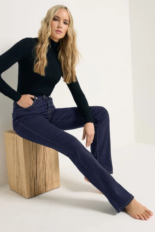 Image of Long Tall Sally Womens Tall Denim Bootcut Jeans in Blue Size: 16XL Blue Female 16XL