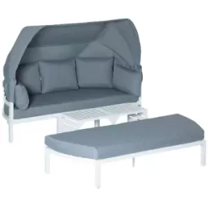 Image of Outsunny 4pc Outdoor Garden Sofa Set - White