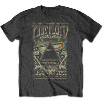 Image of Pink Floyd - Carnegie Hall Poster Unisex Large T-Shirt - Grey