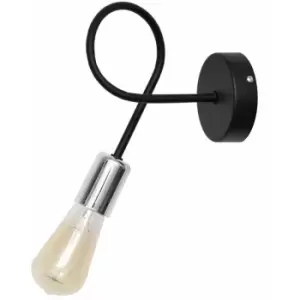 image of Netlighting Oxford Wall Lamp Black, Chrome 25cm