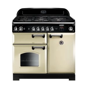 image of Rangemaster CLA100NGFCRC 117640 100cm CLASSIC Gas Range Cooker CreamChrome