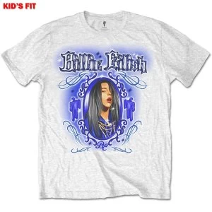 Image of Billie Eilish - Airbrush Photo Kids 13 - 14 Years T-Shirt - White