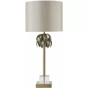 Image of Table / Desk / Reading Lamp With Grey Fabric Shade/ Antique Finish/ LED Desk Lamp/ Study Lamp For Bedroom / Living Room / Dining Room 29 x 66 x 29