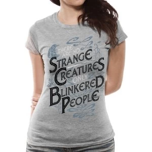 image of Crimes Of Grindelwald - Strange Creatures Womens Large T-Shirt - Grey