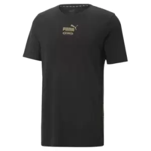 image of Puma King Tape T-Shirt Mens - Black