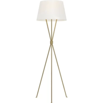 image of Penny 1 Light Floor Lamp, Burnished Brass, E27 - Elstead