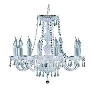 Image of 8 Light Crystal Chandelier Chrome Finish, E14