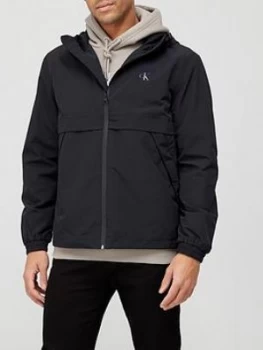 Image of Calvin Klein Jeans Logo Zip Through Jacket - Black