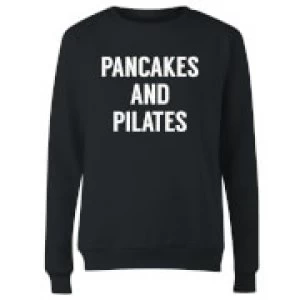 Image of Pancakes and Pilates Womens Sweatshirt - Black - XS