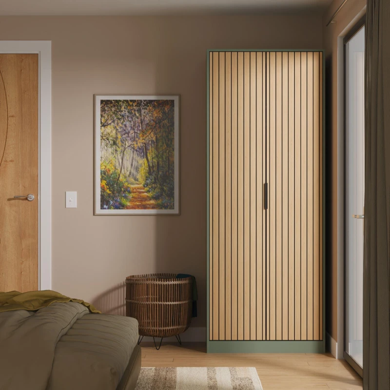 Image of Other Fiji 2 Door Wardrobe - Ready Assembled Wardrobes Large Green 84293590140