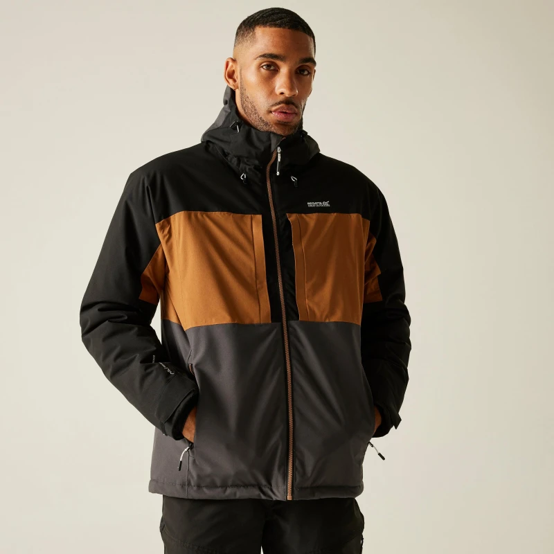 Image of Regatta Regatta Men Maland Insulated Breathable Waterproof Jacket in Brown Size: Small Brown S Male 5063516130031