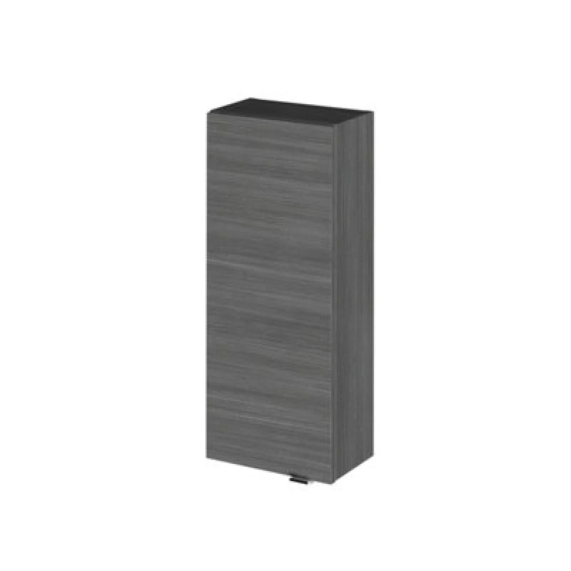 Image of Hudson Reed Fusion Wall Hung With 1 Soft Close Door Cabinet, Bathroom Vanity Unit With Storage In Anthracite Woodgrain, 300mm
