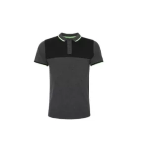 Image of Liverpool FC Neon Panel Polo Mens Charcoal L