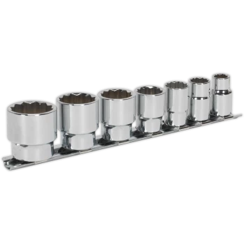 Image of Sealey 7 Piece 3/8" Drive Bi Hexagon Socket Set Whitworth 3/8"